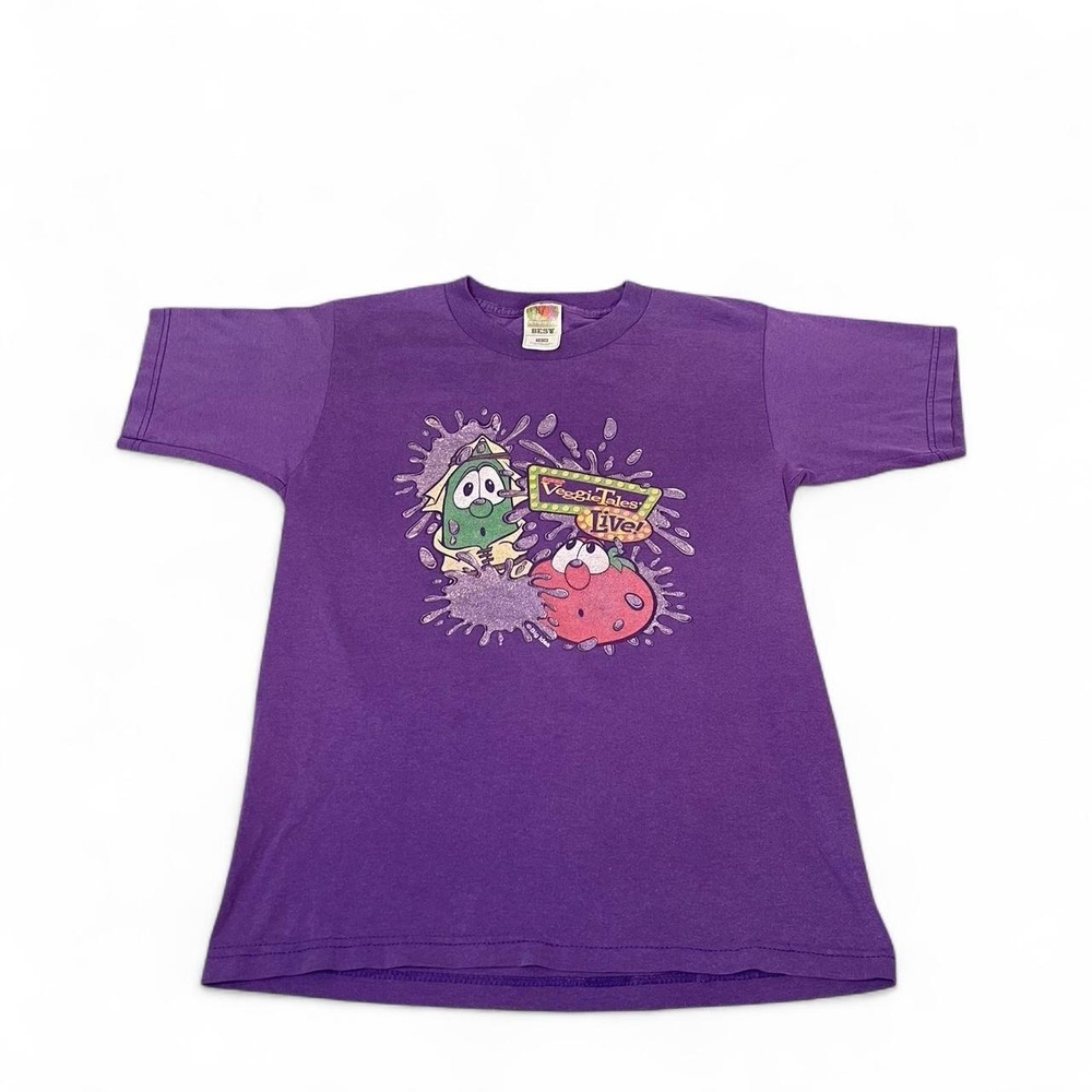 vintage Veggie Tales Live purple cotton t-shirt
